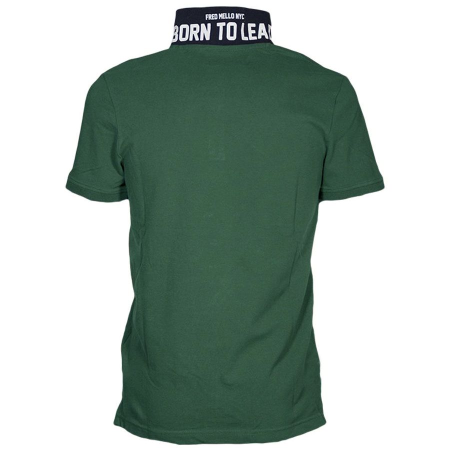 Green Cotton Men Polo Shirt