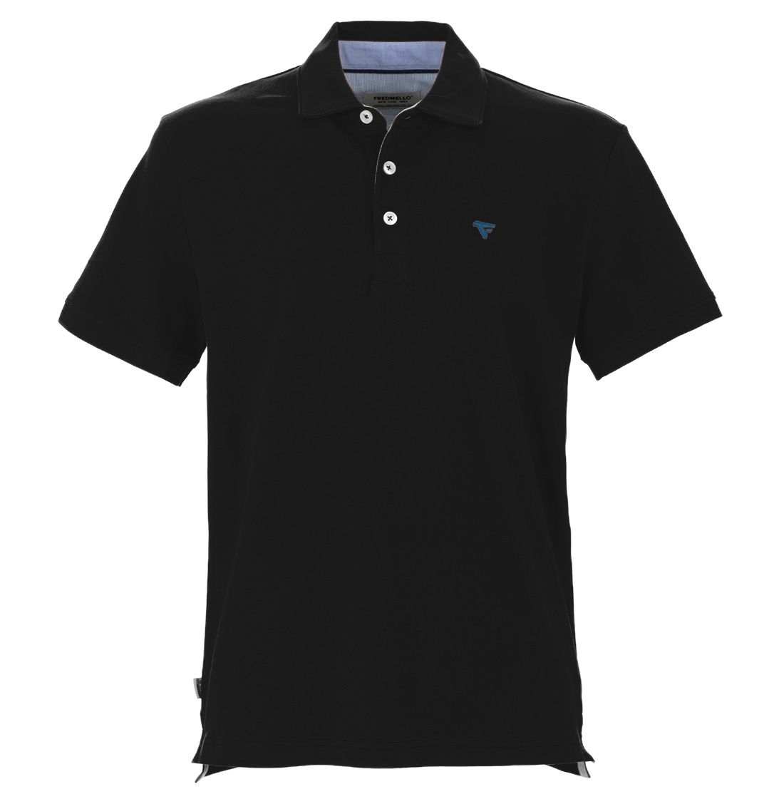 Black Cotton Mens Polo Shirt