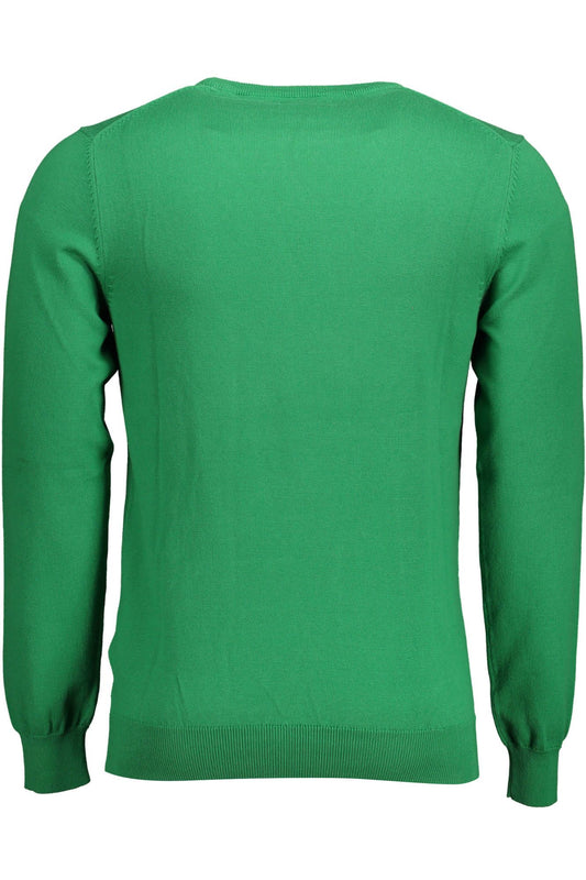 Green Cotton Men Sweater