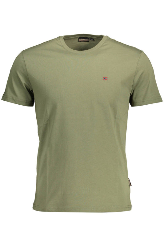 Green Cotton Men T-Shirt
