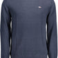 Blue Cotton Men Sweater
