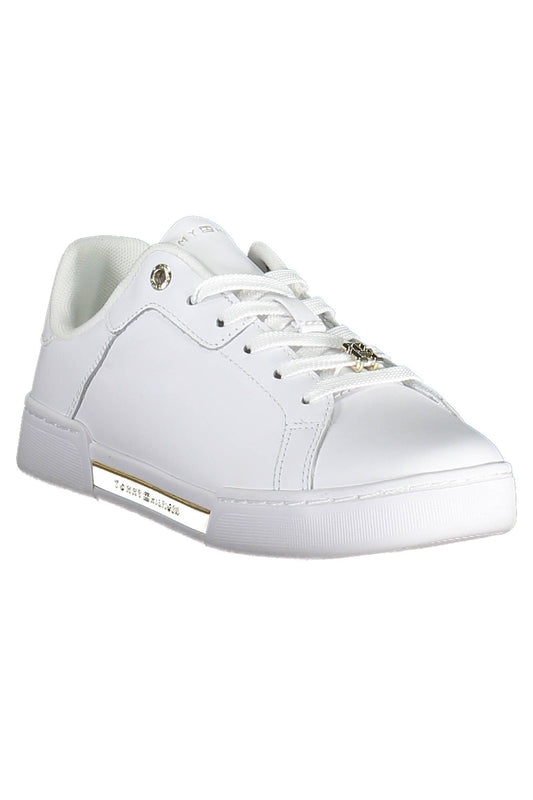 White Polyester Women Sneaker
