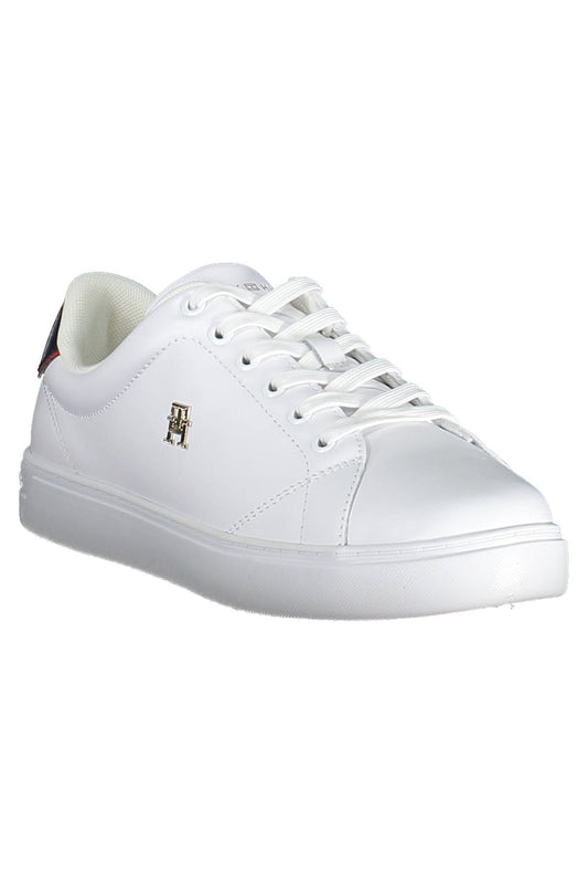 White Polyester Women Sneaker