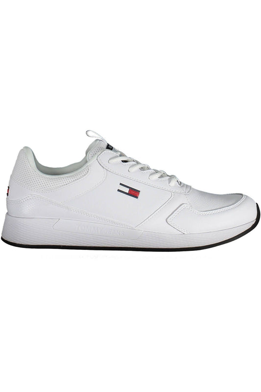 White Polyester Men Sneaker