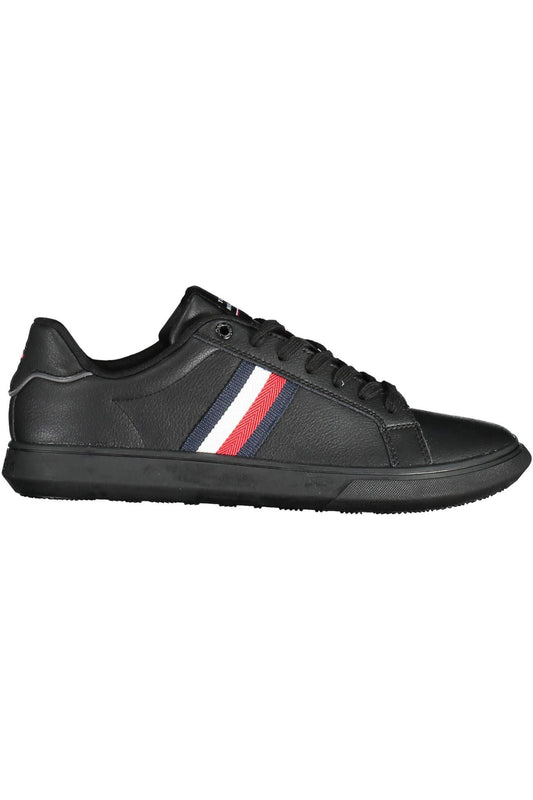 Black Polyester Men Sneaker