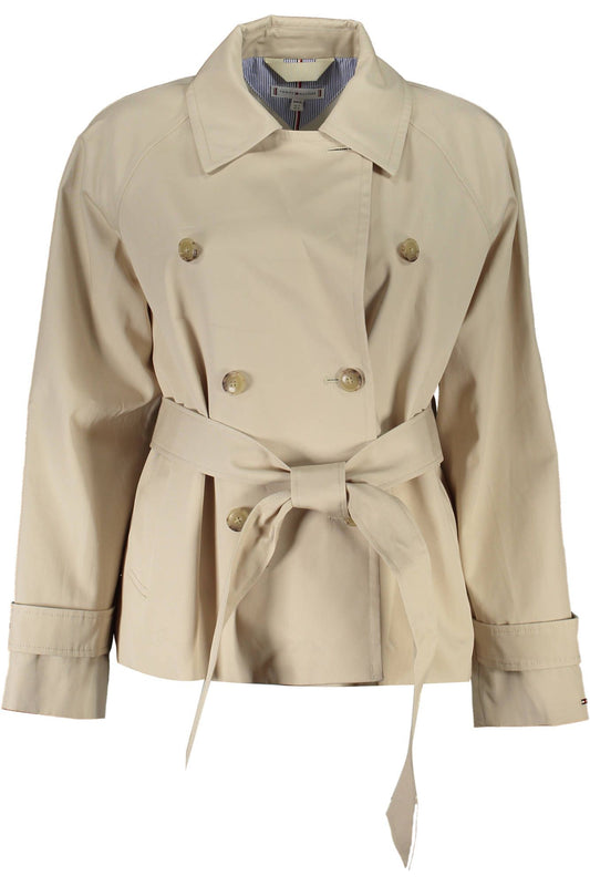 Beige Cotton Women Jacket