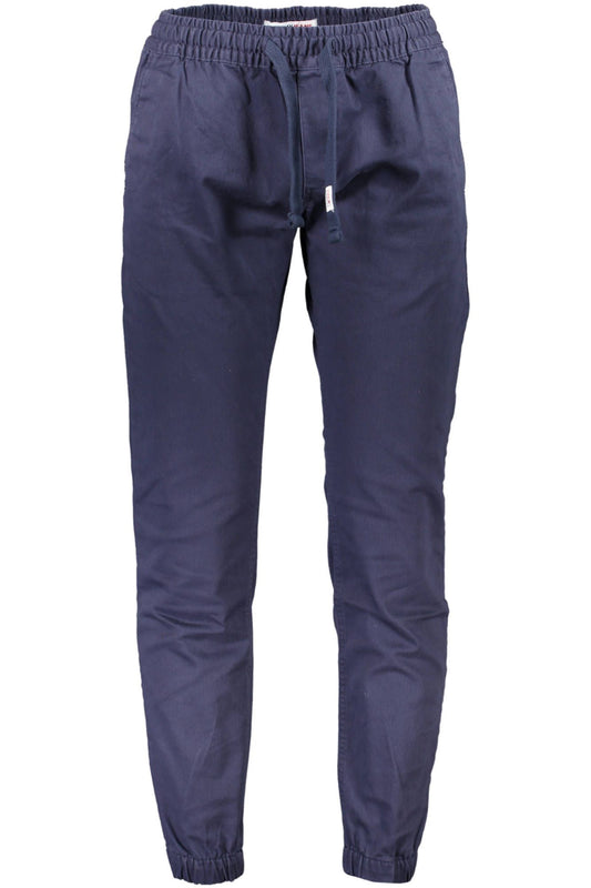 Blue Cotton Men Trouser