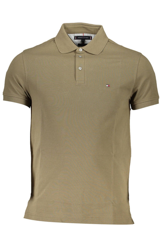 Green Cotton Men Polo