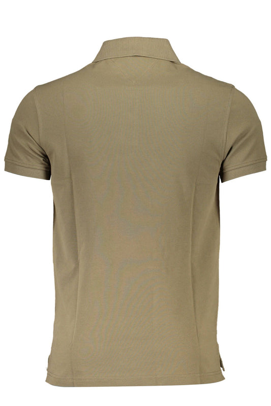 Green Cotton Men Polo