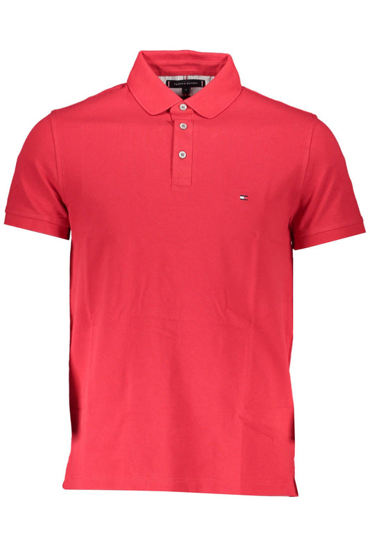 Red Cotton Men Polo Shirt
