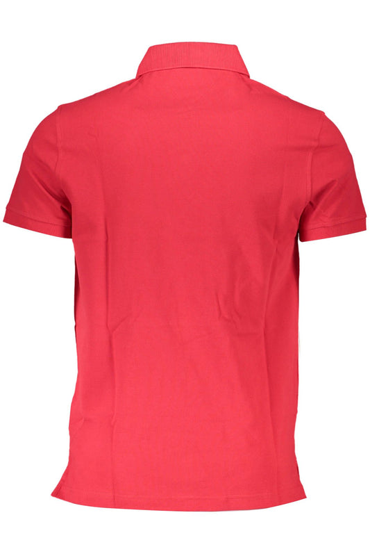 Red Cotton Men Polo Shirt