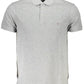 Gray Cotton Men Polo Shirt