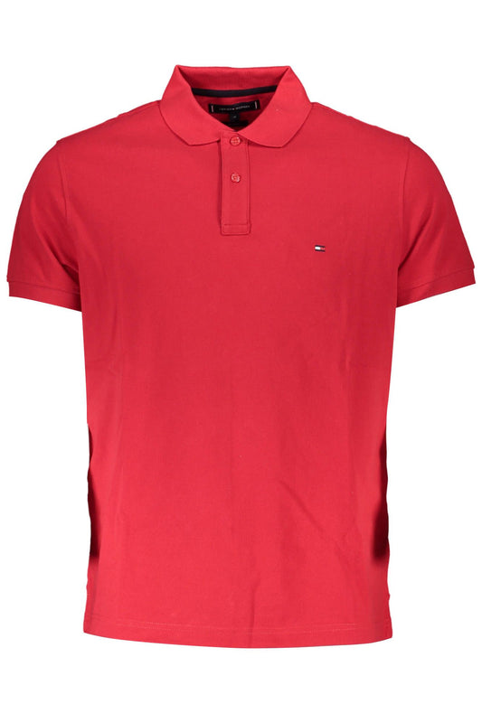 Red Cotton Men Polo Shirt