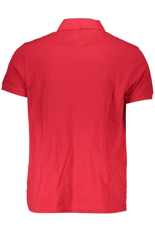 Red Cotton Men Polo Shirt