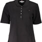 Black Cotton Women Polo Shirt