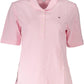 Pink Cotton Women Polo Shirt