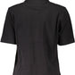 Black Cotton Women Polo Shirt