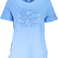Light Blue Cotton Women T-Shirt