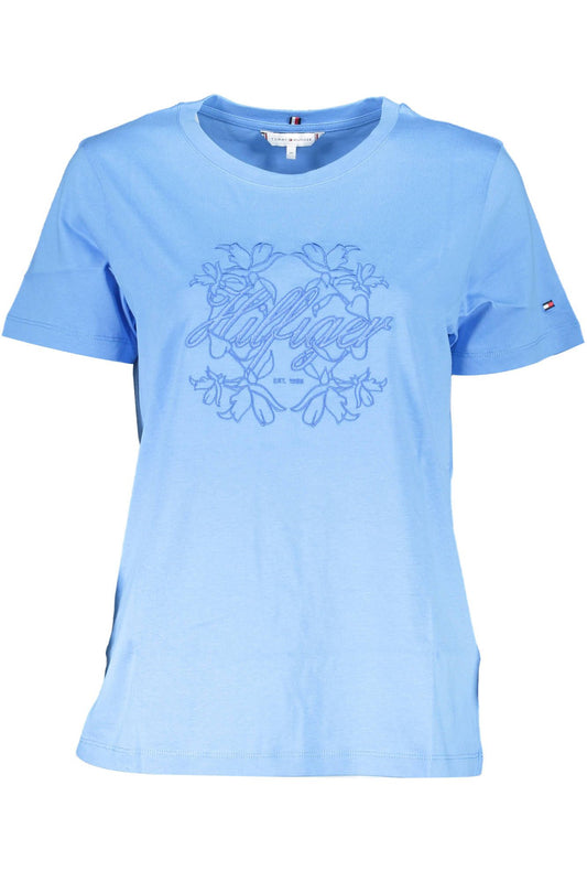 Light Blue Cotton Women T-Shirt