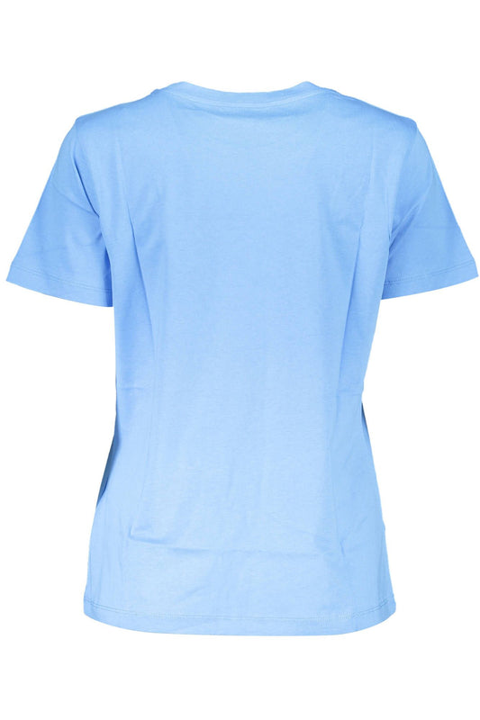 Light Blue Cotton Women T-Shirt