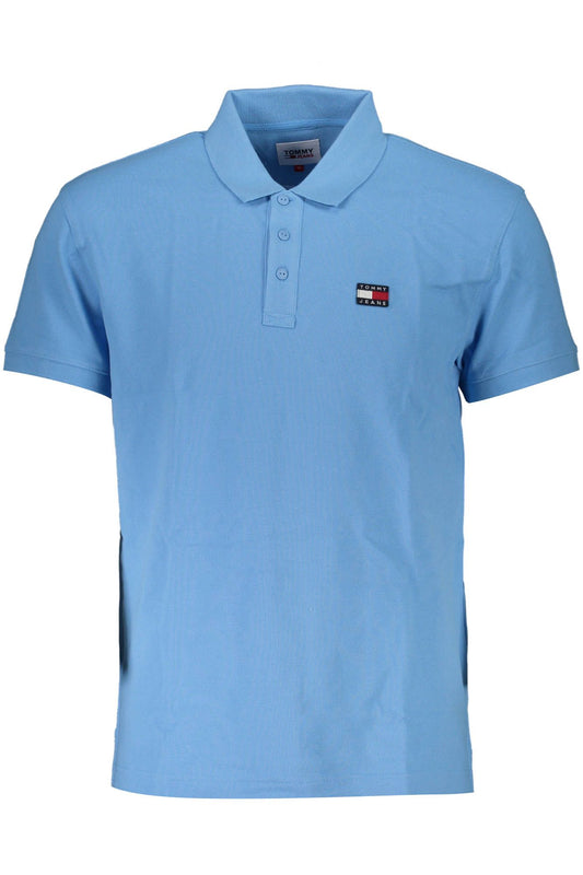 Light Blue Cotton Men Polo