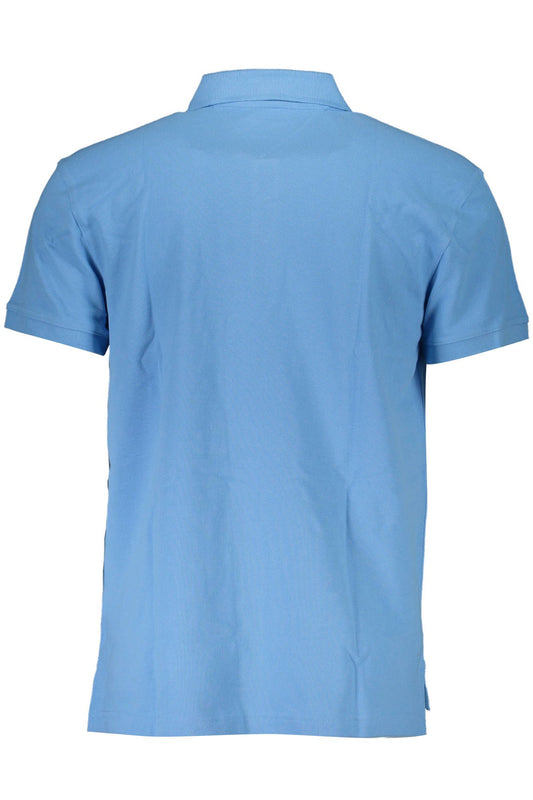 Light Blue Cotton Men Polo