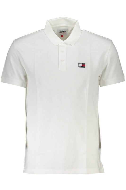 White Cotton Men Polo Shirt
