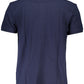 Blue Cotton Men Polo Shirt