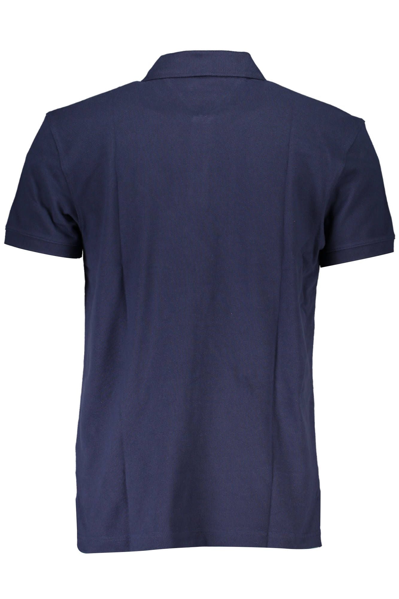 Blue Cotton Men Polo Shirt