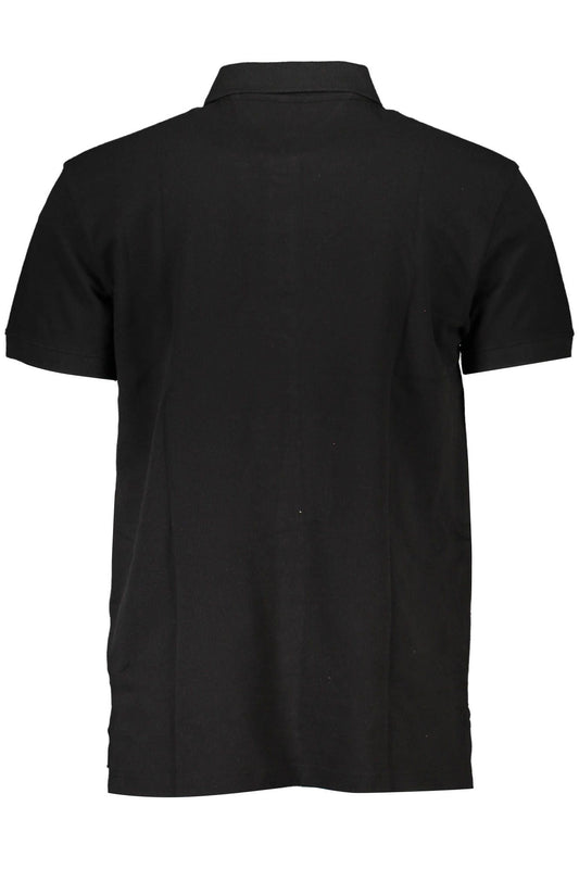 Black Cotton Men Polo
