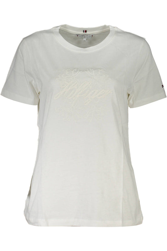 White Cotton Women T-Shirt