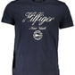 Blue Cotton Men T-Shirt