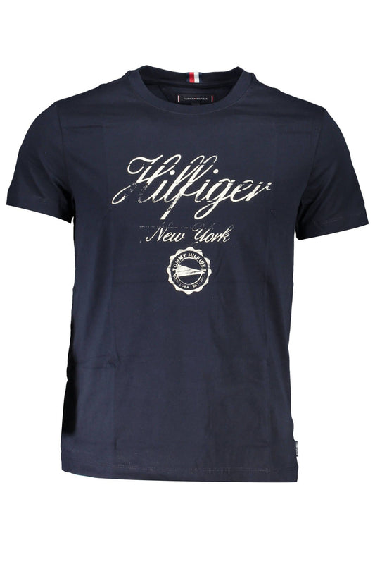Blue Cotton Men T-Shirt