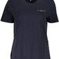 Blue Cotton Women T-Shirt