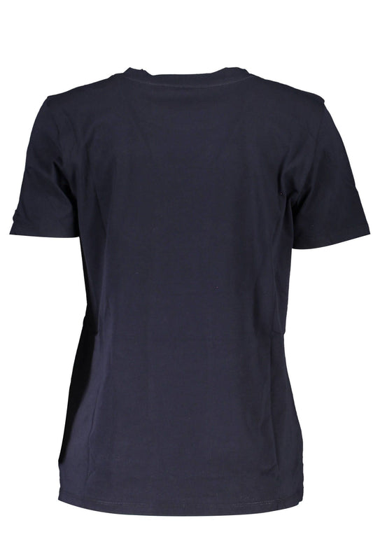 Blue Cotton Women T-Shirt