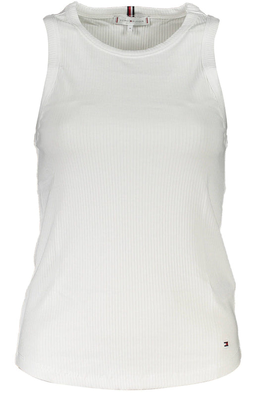 White Elastane Women Top