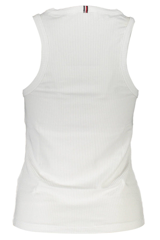 White Elastane Women Top