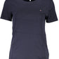 Blue Cotton Women T-Shirt