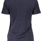 Blue Cotton Women T-Shirt