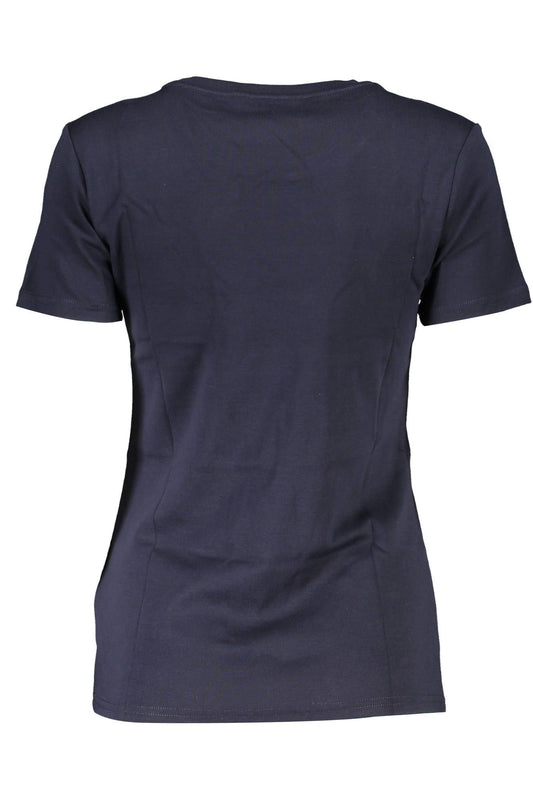 Blue Cotton Women T-Shirt