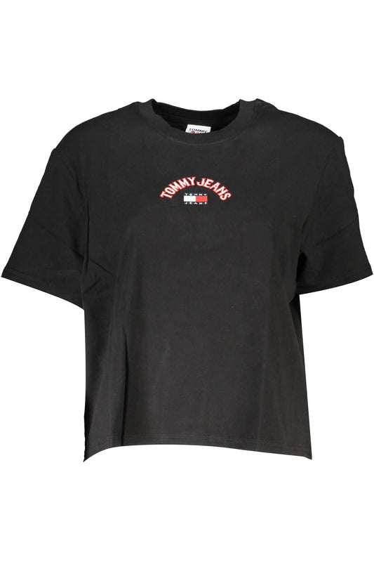 Black Cotton Women T-Shirt