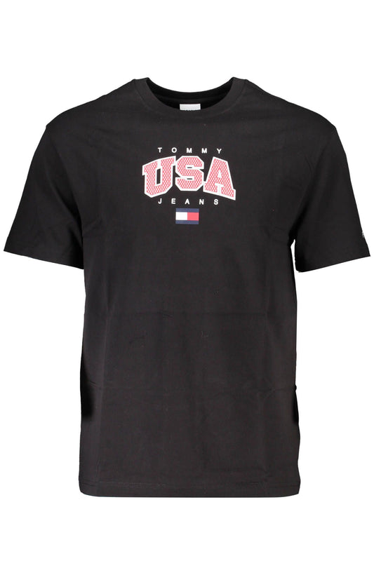 Black Cotton Men T-Shirt