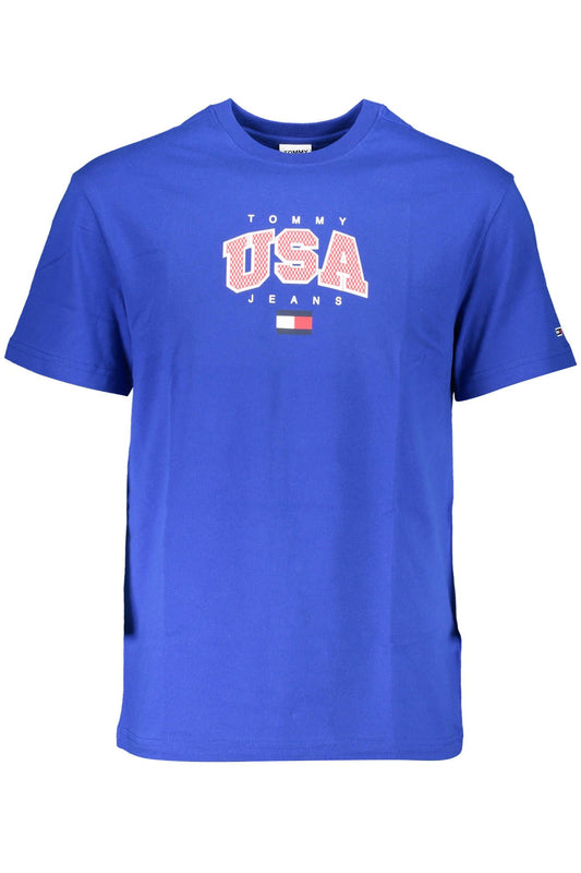 Blue Cotton Men T-Shirt