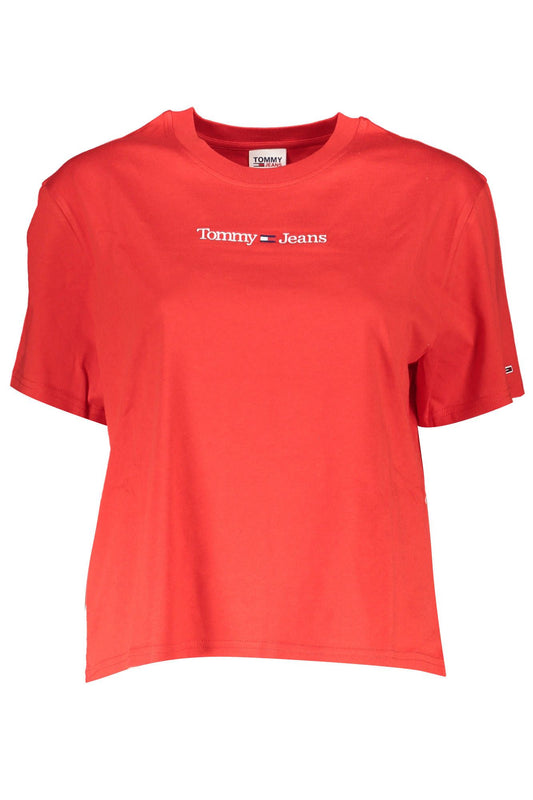 "Red Cotton Women T-Shirt"