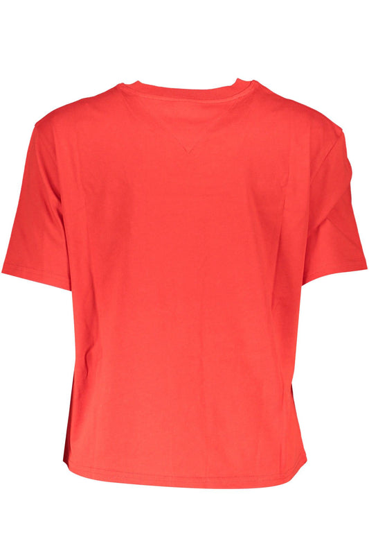 "Red Cotton Women T-Shirt"