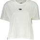 White Cotton Women T-Shirt