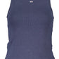 Blue Cotton Women Tank Top