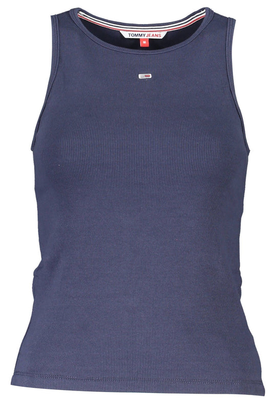 Blue Cotton Women Tank Top