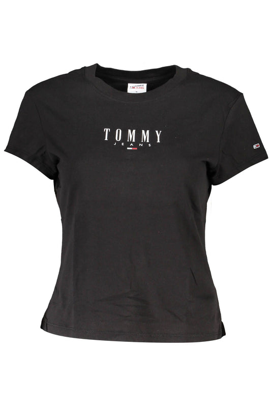 Black Cotton Women T-Shirt