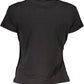 Black Cotton Women T-Shirt